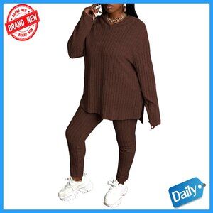 Plus Size Tracksuit Set Long Sleeve Hoodie Sweatpants Lounge Athletic